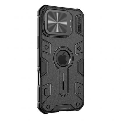Хибриден удароустойчив кейс с пръстен против изпускане за iPhone 16 Pro Max - Nillkin Armor Prop Magnetic With Stand (черен) 5