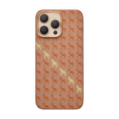 Кевларен кейс с MagSafe за iPhone 16 Pro Max - Pitaka Happiness Rides Amber Edge Ultra Slim Aramid Fiber Case 2