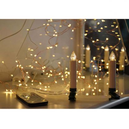 Platinet Mini LED Candle 10 Bulbs Battery - LED лампички, захранвани от AAA батерии и с дистанционно управление 4