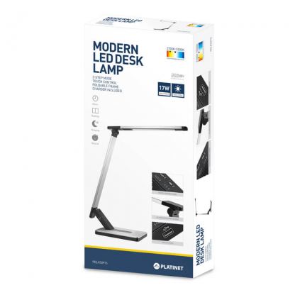 Platinet Desk Lamp 7W PDLKS091S - настолна LED лампа с USB изход за зареждане на мобилни устройства (сребриста) 3