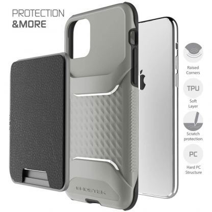 Ghostek Exec 4 Case - удароустойчив кейс с отделение за карти за iPhone 11 (черен) 3