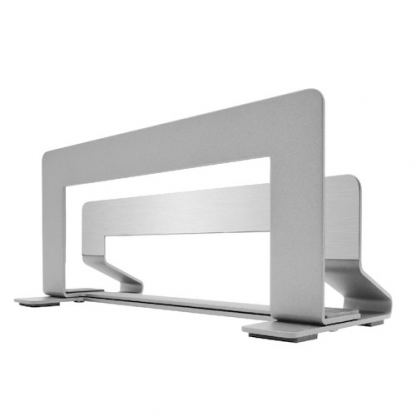 Macally Vertical Laptop Stand - вертикална стоманена поставка за MacBook и лаптопи (сребрист) 2