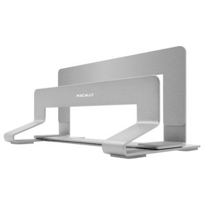 Macally Vertical Laptop Stand - вертикална стоманена поставка за MacBook и лаптопи (сребрист) 4
