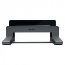 Macally Vertical Laptop Stand - вертикална стоманена поставка за MacBook и лаптопи (тъмносив)  4