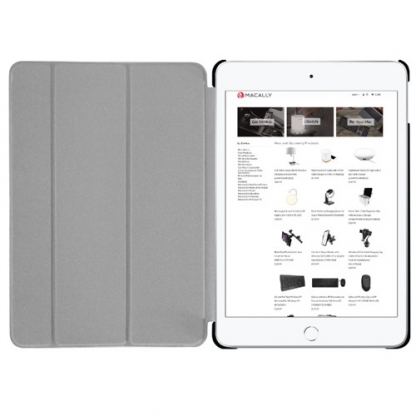 Macally Stand Case - полиуретанов калъф и поставка за iPad 7 (2019) (черен) 3