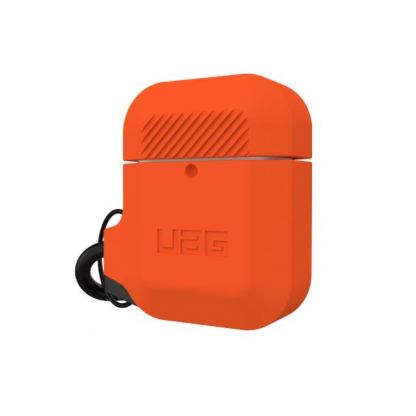 Urban Armor Gear Soft Touch Waterproof Silicone Hang Case - водо и удароустойчив силиконов калъф с карабинер за Apple Airpods (оранжев) 8