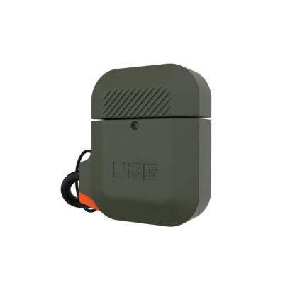 Urban Armor Gear Soft Touch Waterproof Silicone Hang Case - водо и удароустойчив силиконов калъф с карабинер за Apple Airpods (тъмнозелен) 8