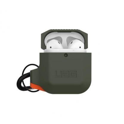 Urban Armor Gear Soft Touch Waterproof Silicone Hang Case - водо и удароустойчив силиконов калъф с карабинер за Apple Airpods (тъмнозелен) 9