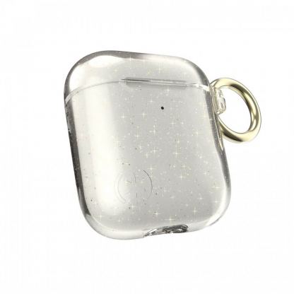 Speck Presidio Airpods Silicone Hang Case - силиконов калъф с възможност за безжично зареждане за Apple Airpods (прозрачен-златист) 4