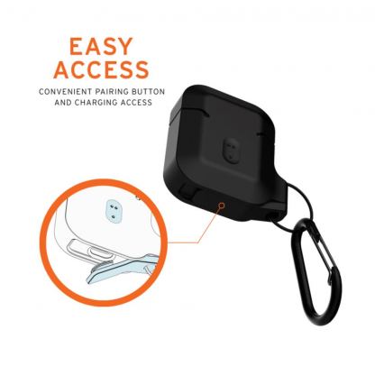Urban Armor Gear Soft Touch Waterproof Silicone Hang Case - водо и удароустойчив силиконов калъф с карабинер за Apple Airpods (черен) 7