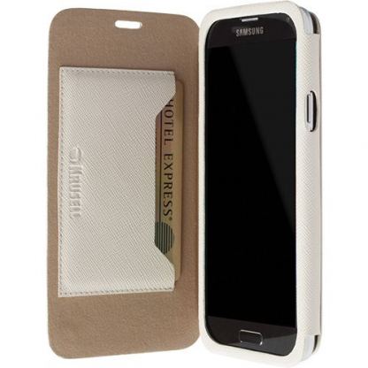 Krusell Malmo Flip cover - кожен калъф, тип портфейл за Samsung Galaxy S5 SM-G900 (бял) 2