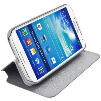 Trendy8 Bookstyle Cover Fiber - калъф и поставка за Samsung Galaxy S4 mini i9190 (сив) 3