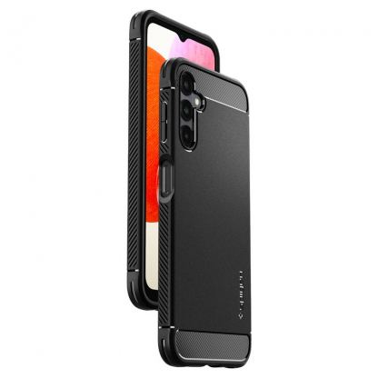 Тънък качествен силиконов (TPU) калъф за Samsung Galaxy A14 4G - Spigen Rugged Armor Case (черен) 2