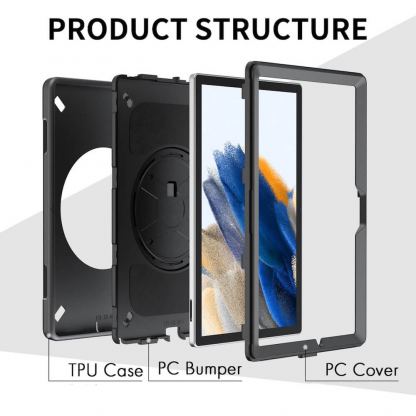 Удароустойчив калъф за iPad 10 (2022), iPad 11 (2025) - 4smarts Rugged Tablet Case Grip (черен) 7