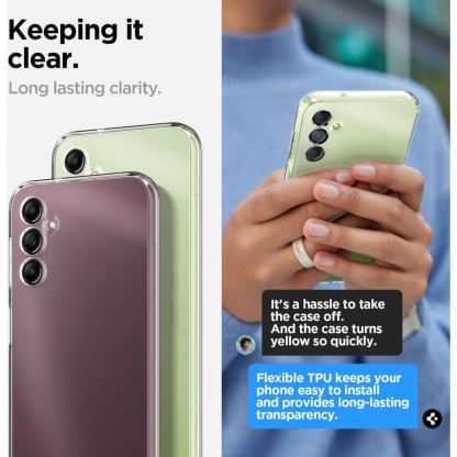Тънък силиконов (TPU) калъф за Samsung Galaxy A14 5G (прозрачен)  - Spigen Liquid Crystal Case 6
