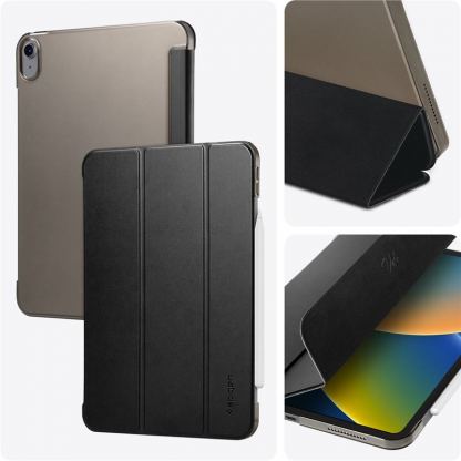 Кожен кейс и поставка за iPad 10 (2022), iPad 11 (2025) - Spigen Smart Fold Case (черен) 12
