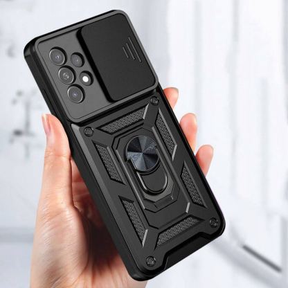 Хибриден удароустойчив кейс с пръстен против изпускане за Samsung Galaxy A23 5G - Tech-Protect CamShield Pro Hard Case (черен) 4