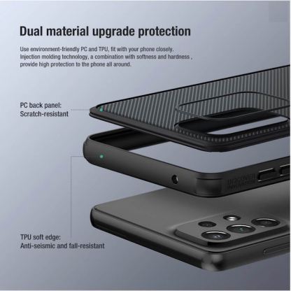 Хибриден удароустойчив кейс за Samsung Galaxy A73 5G - Nillkin Super Frosted Pro Case (черен) 4