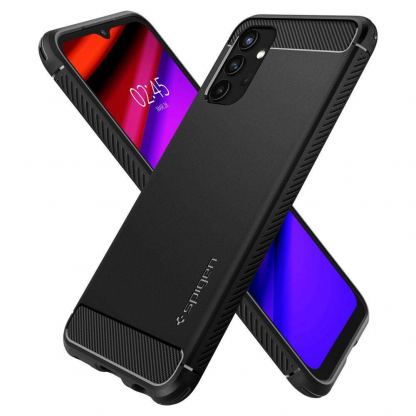 Тънък качествен силиконов (TPU) калъф за Samsung Galaxy A13 4G - Spigen Rugged Armor Case (черен) 6