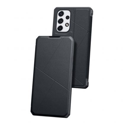 Кожен калъф с поставка и отделение за кр. карти за Samsung Galaxy A73 - Dux Ducis Skin Pro Case (черен) 2