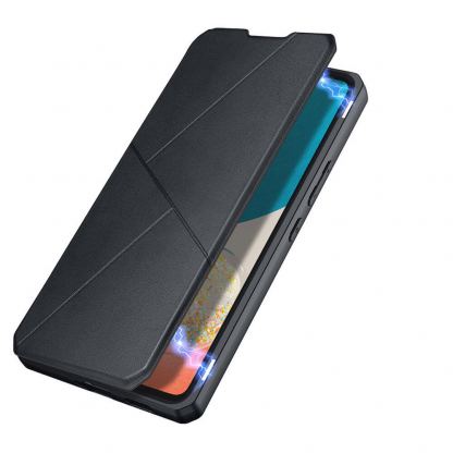 Кожен калъф с поставка и отделение за кр. карти за Samsung Galaxy A73 - Dux Ducis Skin Pro Case (черен) 6