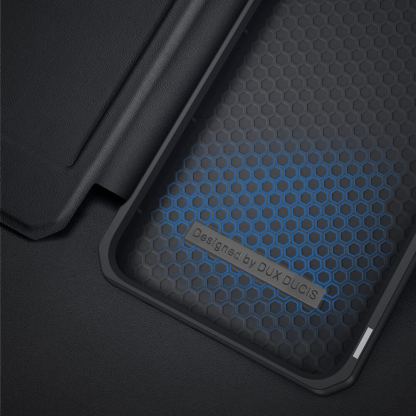 Кожен калъф с поставка и отделение за кр. карти за Samsung Galaxy A73 - Dux Ducis Skin Pro Case (черен) 9