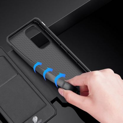 Кожен калъф с поставка и отделение за кр. карти за Samsung Galaxy A73 - Dux Ducis Skin Pro Case (черен) 10