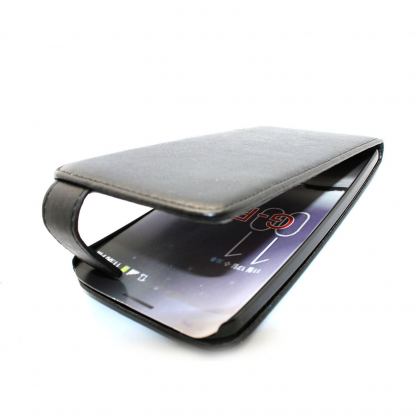 Leather Flip Case - вертикален кожен калъф с капак за LG G Flex (черен) 3