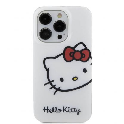 Дизайнерски силиконов кейс за iPhone 15 Pro Max - Hello Kitty IML Head Logo Case (бял) 3