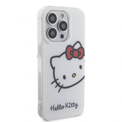 Дизайнерски силиконов кейс за iPhone 15 Pro Max - Hello Kitty IML Head Logo Case (бял) 4