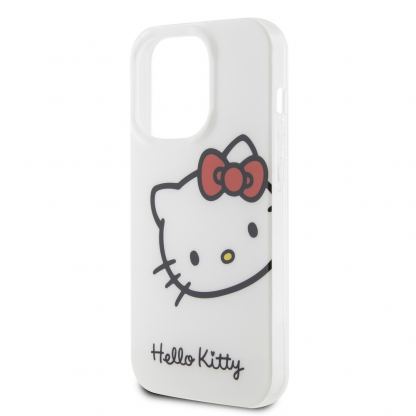 Дизайнерски силиконов кейс за iPhone 15 Pro Max - Hello Kitty IML Head Logo Case (бял) 5