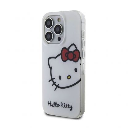 Дизайнерски силиконов кейс за iPhone 15 Pro - Hello Kitty IML Head Logo Case (бял) 2