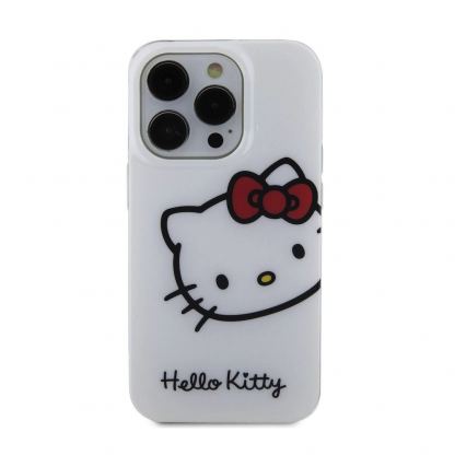 Дизайнерски силиконов кейс за iPhone 15 Pro - Hello Kitty IML Head Logo Case (бял) 3