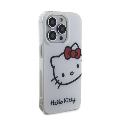 Дизайнерски силиконов кейс за iPhone 15 Pro - Hello Kitty IML Head Logo Case (бял) 4