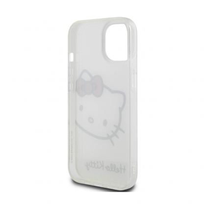 Дизайнерски силиконов кейс за iPhone 15 - Hello Kitty IML Head Logo Case (бял) 6