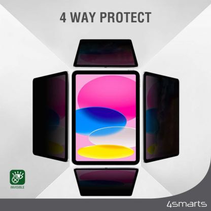 Магнитно защитно покритие с определен ъгъл на виждане за дисплея на iPad 10 (2022), iPad 11 (2025) - 4smarts Smart Protect Magnetic Privacy Filter (2022) 3