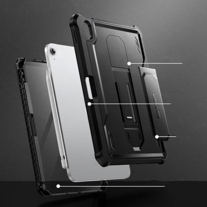 Кейс с изключителна защита и поставка за iPad 10 (2022), iPad 11 (2025) - Tech-Protect Kevlar Pro Case (черен) 3
