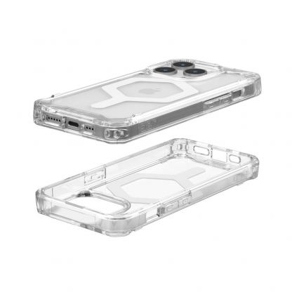 Удароустойчив хибриден кейс за iPhone 15 Pro - Urban Armor Gear Plyo MagSafe Case (прозрачен-бял) 2