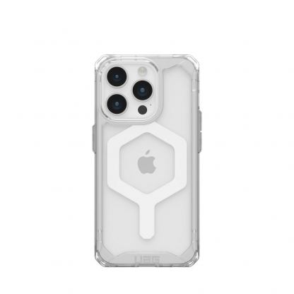 Удароустойчив хибриден кейс за iPhone 15 Pro - Urban Armor Gear Plyo MagSafe Case (прозрачен-бял) 3