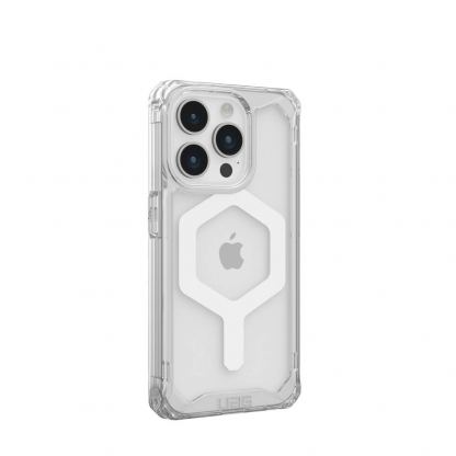 Удароустойчив хибриден кейс за iPhone 15 Pro - Urban Armor Gear Plyo MagSafe Case (прозрачен-бял) 5
