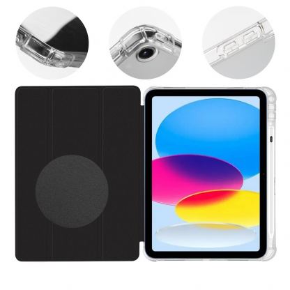 Термополиуретанов (TPU) кейс и поставка за iPad 10 (2022), iPad 11 (2025) (черен-прозрачен)  - OBALME MistyTab Case 2