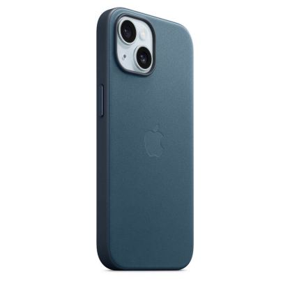 Оригинален текстилен кейс с MagSafe за iPhone 15 Plus (син)  - Apple iPhone FineWoven Case with MagSafe 7