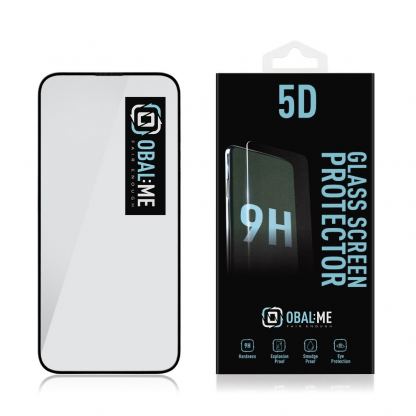 Обхващащо и ръбовете стъклено защитно покритие за дисплея на iPhone 15 Pro - OBALME Tempered Glass Screen Protector 5D (черен-прозрачен) 2