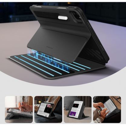 Полиуретанов калъф с отделящ се кейс и поставка за iPad Pro 11 (2024) - ESR Shift Magnetic Hybrid Case 360 (черен) 2