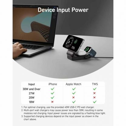Преносима тройна поставка (пад) за безжично зареждане за iPhone с MagSafe, Apple Watch, AirPods и Qi съвместими мобилни устройства - Anker MagGo 3-in-1 MagSafe Qi2 Pocket Charger (черен) 7