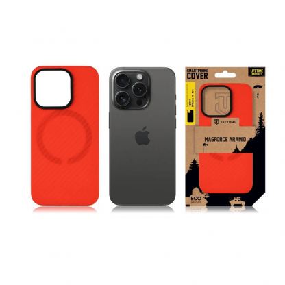Кевларен кейс с MagSafe за iPhone 15 Pro - Tactical MagForce Aramid Bloody Mary Limited Edition Case (червен) 4
