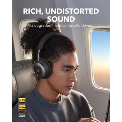 Безжични слушалки с активна изолация на околния шум - Anker Soundcore Space One Pro Adaptive Active Noise Cancelling Headphones (черен) 6