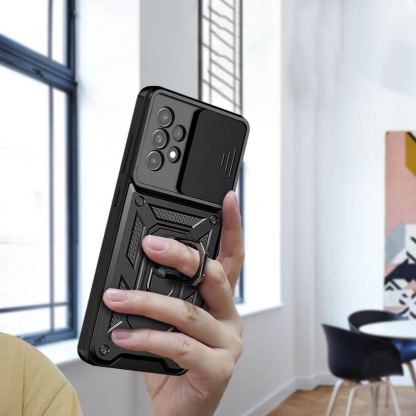 Хибриден удароустойчив кейс с пръстен против изпускане за Samsung Galaxy A33 5G - Techsuit CamShield Case (черен) 5