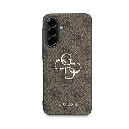 Дизайнерски кожен кейс за Samsung Galaxy A36 - Guess PU 4G Metal Logo Leather Hard Case (кафяв) 2