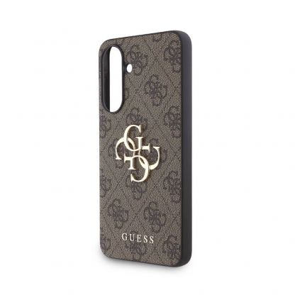 Дизайнерски кожен кейс за Samsung Galaxy A36 - Guess PU 4G Metal Logo Leather Hard Case (кафяв) 4